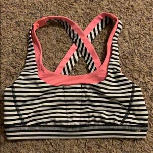 Lululemon sports bra striped pink